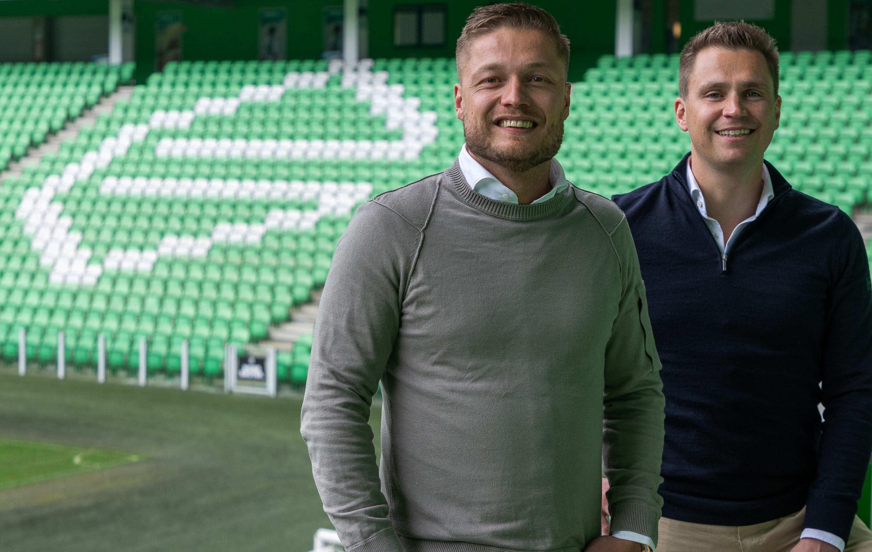 Robert en Niek in stadion FC Groningen